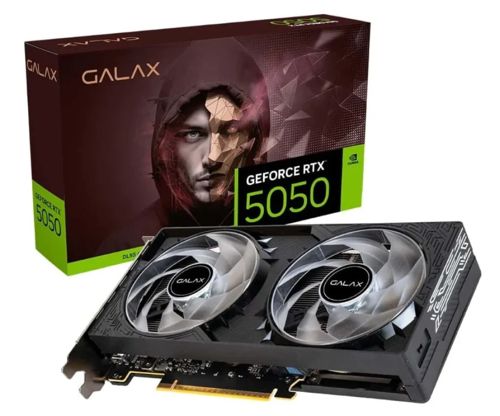 Placa de Vídeo Galax GeForce RTX 5050 NVIDIA Geforce, 1-Click OC TecLab Lite, 8GB, GDDR6, 128-bits, Ray Tracing, DLSS 4 – 55NSL8MHDXRE