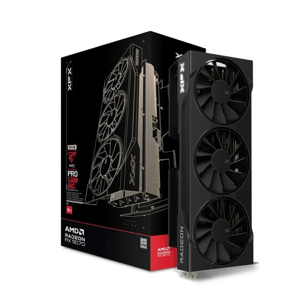 Placa de Vídeo XFX Swift RX 9070 OC Triple Fan Gaming AMD Radeon, 16 GB, GDDR6, 128 bits, DirectX 12 Ultimate, RDNA 4 – RX-97SWFT3B7