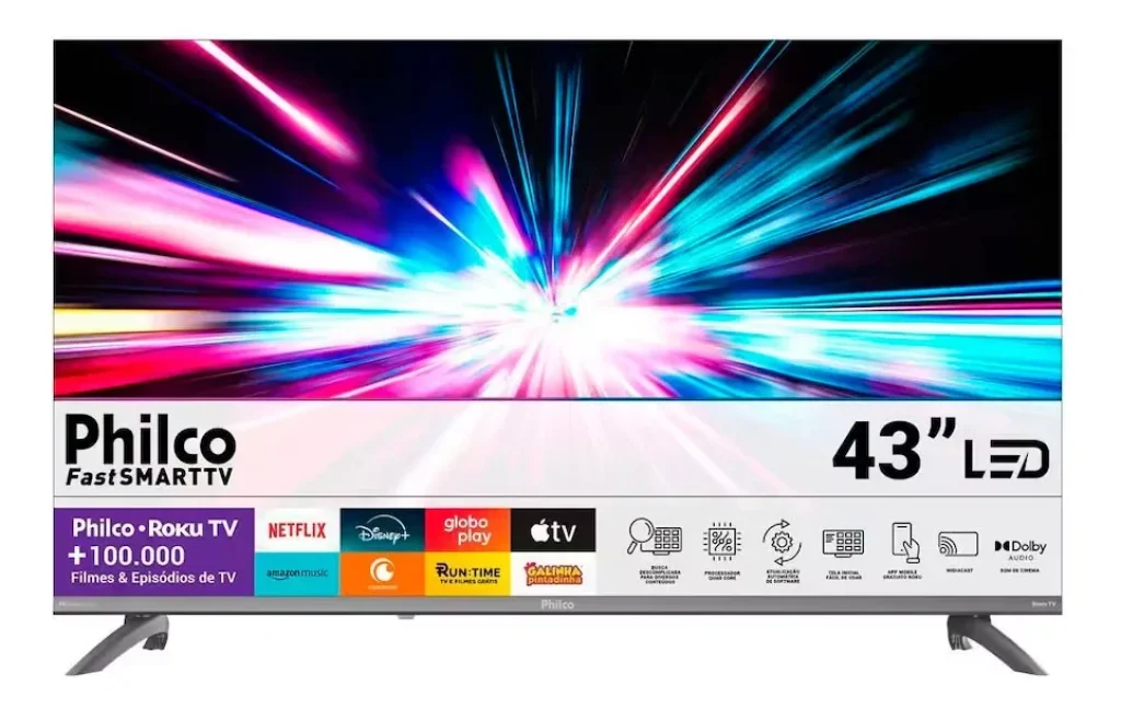 Smart Tv 43 Full HD Roku TV HDR10 Dolby Philco – P43CRA