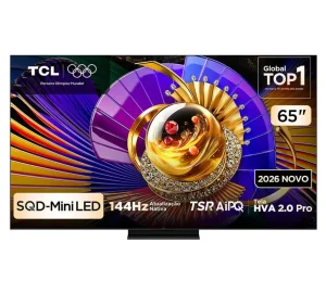 Smart TV TCL Premium SQD-Mini LED 65” 4K 144Hz, Design Ultra Slim, Canais grátis, Processador AiPQ Pro, Dolby Vision IQ & Atmos, Google TV, Som Bang & Olufsen – 65C7L