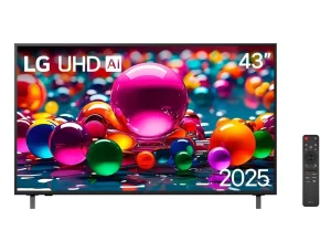 Smart TV LG 43″ 4K AU801C0 – Processador IA α7 Gen8, 4K Upscaling, Botão AI, webOS – 43AU801C0SA