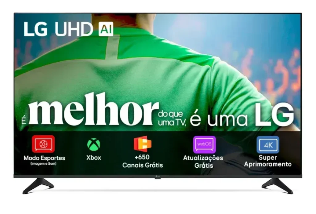 Smart TV LG 50″ 4K UA75 – Processador IA α7 Gen8, 4K Super Upscaling, Controle com Botão IA, webOS 25 – 50UA7500PSA