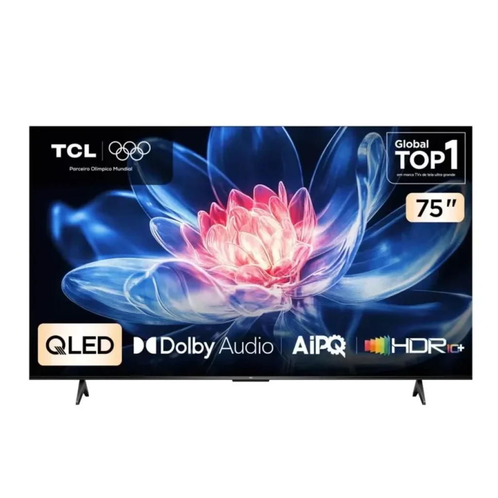 Smart TV TCL 75″ ADVANCED 4K QLED T6C 75T6C Wi-FI, HDR10, Google TV,Bluetooth,Dolby Atmos