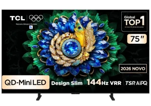 Smart TV TCL Premium 75″ 4K QD-Mini LED A400M, 144Hz (288Hz VRR), Google TV, Canais grátis, HDR10+, Processador TSR AIPQ, Som Hi-Fi ONKYO, Dolby Vision e Atmos – 75A400M