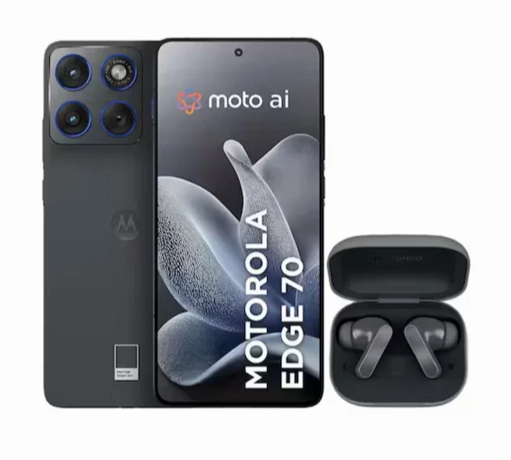 Smartphone Motorola Edge 70 6.7” 256GB 5G Gadget Gray + Moto Buds Bass Preto