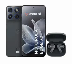Smartphone Motorola Edge 70 6.7” 256GB 5G Gadget Gray + Moto Buds Bass Preto