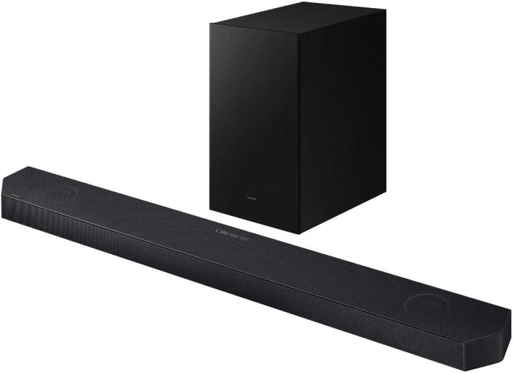 Soundbar Samsung Série Q HW-Q600H, Bluetooth, 360W, com Subwoofer Sem Fio, 3.1.2 Canais, Dolby Atmos, Preto – HWQ600HZD