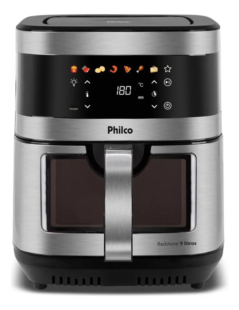 Air Fryer Philco 9L Visor Glass Painel Digital