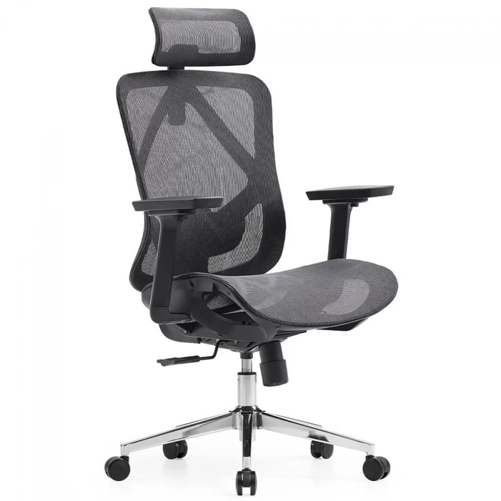 Cadeira de Escritório Dr. Office Ergo, Cinza, Mesh, Altura Ajustável - DR-CH-EGR2DBGF