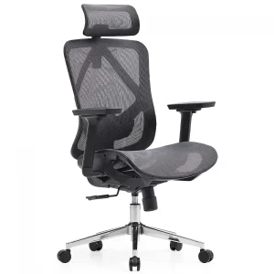 Cadeira de Escritório Dr. Office Ergo, Cinza, Mesh, Altura Ajustável – DR-CH-EGR2DBGF