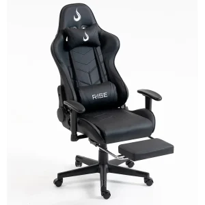 Cadeira Gamer Rise Mode X04, Ângulo Ajustável, Apoio Para os Pés Retrátil, Preto – RM-CG-X04-BK