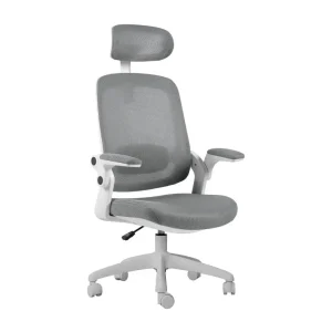 Cadeira Office Elements Astra, Até 100Kg, Assento Tecido Espuma D45, Classe 4, Encosto Mesh, Base em Nylon e Fibra de Vidro, Cinza