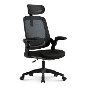 Cadeira Office Elements Astra, Até 100Kg, Assento Tecido Espuma D45, Classe 4, Encosto Mesh, Base em Nylon e Fibra de Vidro, Preta