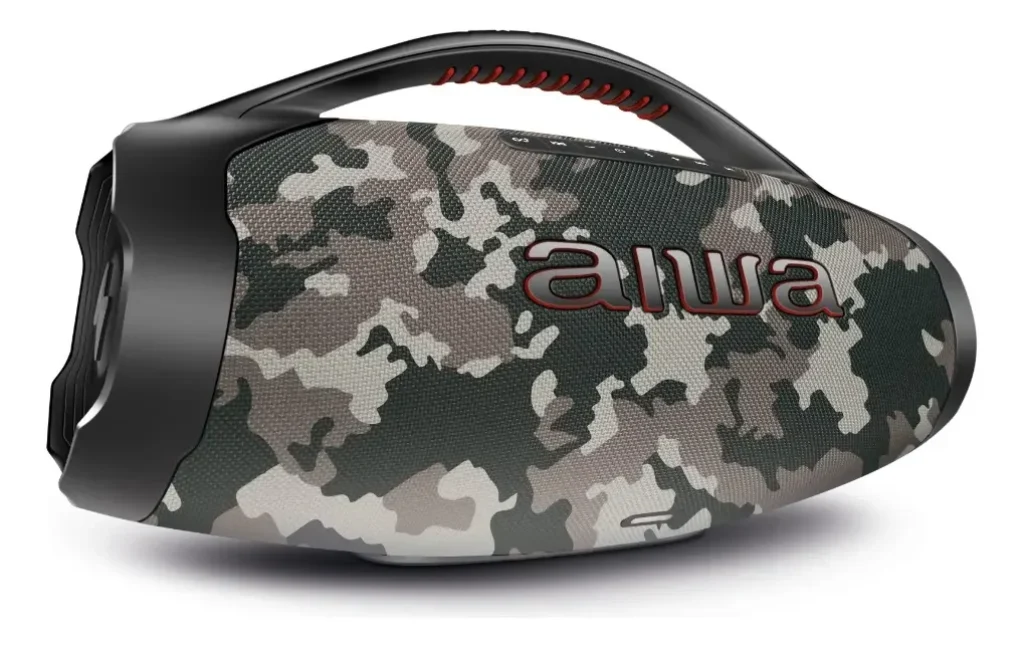 Caixa de Som Boombox Plus AIWA 200W Bluetooth 30H IP66 USB Camo - AWS-BBS-01-BG