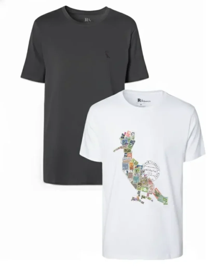 Kit com 2 Camisetas Reserva Estampa Algodão - Preto/Branco