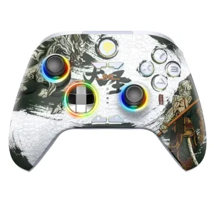 Controle Gaming EasySMX X15 Wukong Sem fio RGB Efeito Hall Tri-mode Gamepad Compatível com PC/NS/TV/Celular/Steam