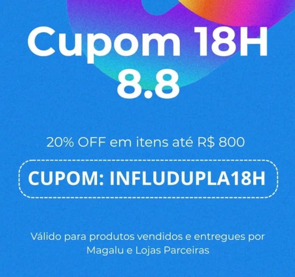 Cupom Magalu 20% OFF em compras de até R$800