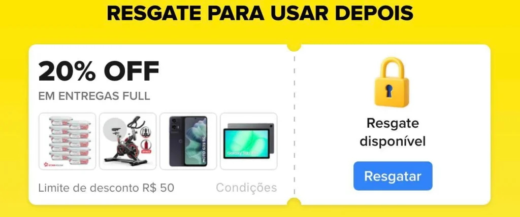 Cupom Mercado Livre 20% OFF em Entregas Full, Limitado a R$50 - Esquenta 9.9 - Resgate hoje e use 00h