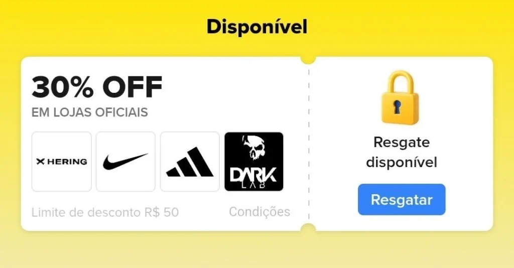 Cupom Mercado Livre 30% OFF em Lojas Oficiais, Limitado a R$50 - Esquenta 9.9 - Resgate hoje e use amanhã 00h