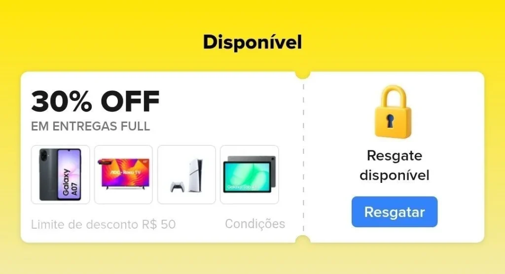 Cupom Mercado Livre 30% OFF em Entregas Full, Limitado a R$50 - Esquenta 9.9 - Resgate hoje e use amanhã 00h