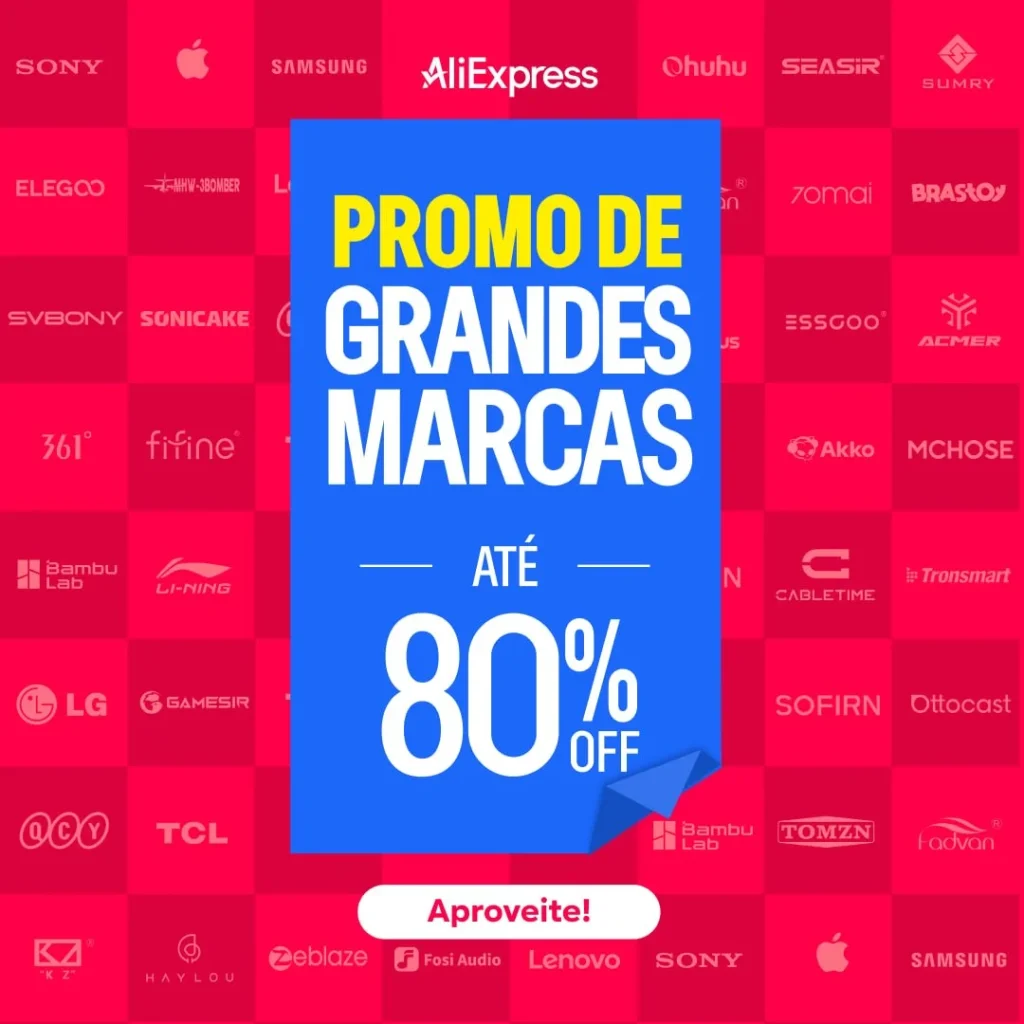 Cupons AliExpress - Promo das Grandes Marcas - Até R$ 860 OFF