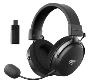Fone de Ouvido Headset Havit H2015 Pro Black, 5 Modos de Conexão, 2.4GHz, Bluetooth, Cabo USB, USB-C e 3,5mm
