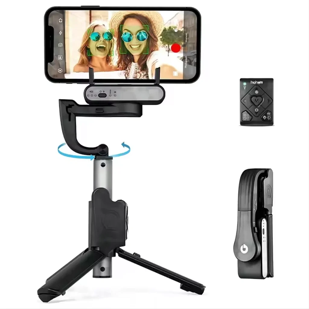 Estabilizador Portátil Hohem iSteady Q com 3 Eixos, 360 Graus de Giro, 4 em 1 e 195g