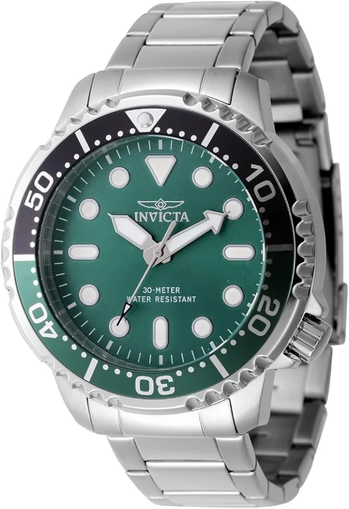 Relógio Invicta Pro Diver Masculino 48 mm Aço Inoxidável Mostrador Verde PC21J Quartzo