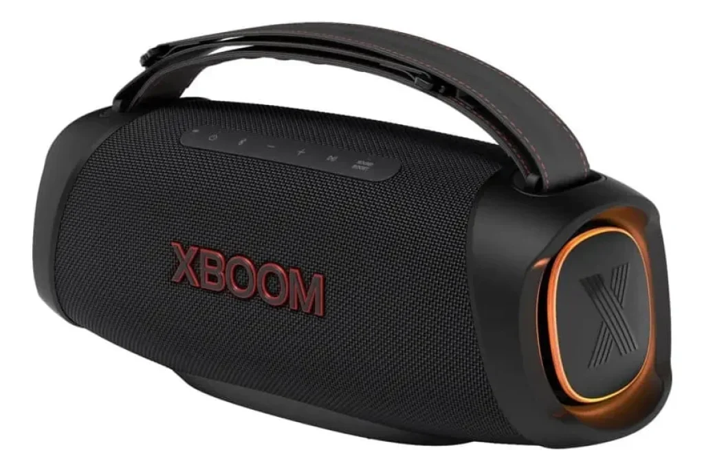 LG Xboom Go XG8T - 60W+60W RMS, Iluminação Lateral, IP67, 15h de Bateria, Woofer (x1) e Tweeters (x2)