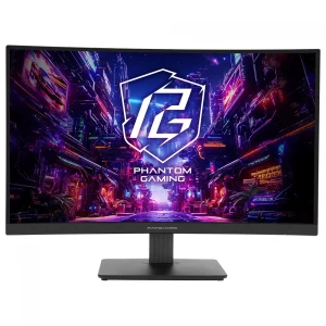 Monitor Gamer ASRock Phantom Gaming, 27 Pol, Curvo, QHD, 1ms, 180hz, 132% sRGB, VA, FreeSync, HDMI/DP – PG27QRT1B