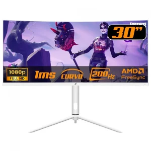 Monitor Gamer SuperFrame Elegance Series, White, 30 pol, Curvo, UltraWide, Full HD, VA, 1ms, 200Hz, FreeSync, HDMI/DP, SFEF-3015