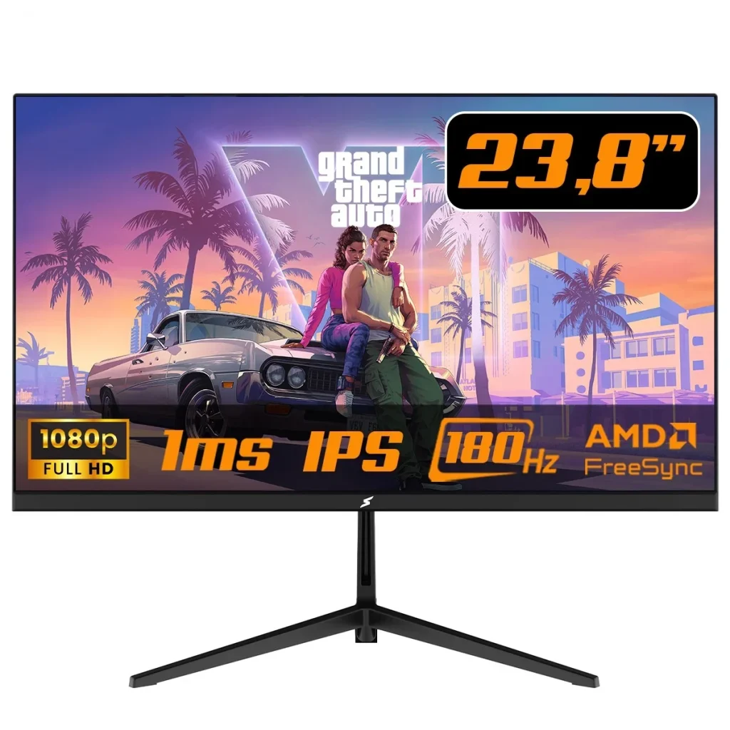 Monitor Gamer SuperFrame Precision, 23.8 Pol, Flat, Full HD, IPS, 1ms, 180Hz, 99% sRGB, FreeSync/G-Sync, HDMI/DP, SF-MN-PRE24FSIFD1B