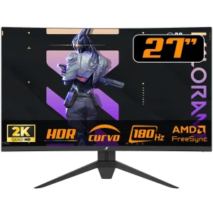 Monitor Gamer SuperFrame Precision, 27 Pol, Quad HD, Curvo, 180Hz, 5ms, FreeSync/G-Sync, HDMI/DP – SFPCCB-27180-QHD