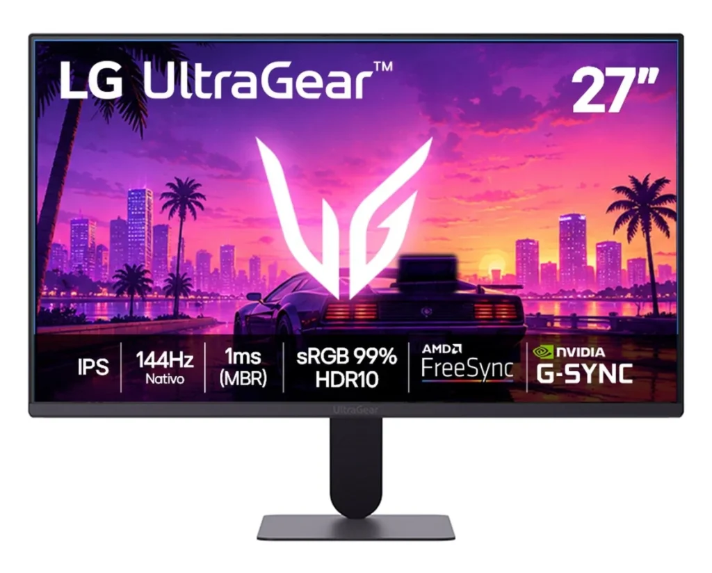 Monitor Gamer LG UltraGear 27", FHD, IPS, 144Hz, 1ms (MBR), NVIDIA G-SYNC, AMD FreeSync, HDR10, 99% sRGB - 27G411B-B