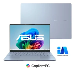 Notebook ASUS Vivobook S 14 OLED – Copilot+ PC – Intel Core Ultra 7 256 V 16GB RAM 512GB SSD 14″ OLED 2,8K Windows 11 Home Mist Blue – S5406SA-QD299W