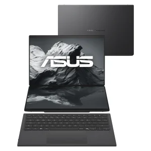 Notebook ASUS Zenbook DUO OLED Touch – Intel Core Ultra X9 378H, 32GB, 1TB SSD, 14″ Duas Telas OLED 2.8K 144Hz 100% DCI-P3, Windows 11 Home, Moher Gray – UX8407AA-SN608W