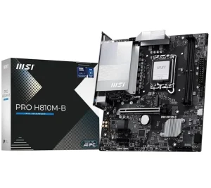 Placa-mãe MSI PRO H810M-B, LGA 1851, mATX, Suporta processadores Intel Core Ultra (Série 2) – DDR5 Memory Boost (6400 MT/s MAX), PCIe 5.0 x16, M.2 Gen4, LAN 2.5G