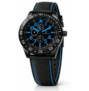 Relógio Smith & Wesson Calibrator, 5 ATM, 51 mm, Masculino, Aço inoxidável, Movimento de quartzo de precisão, Pulseira de borracha preta