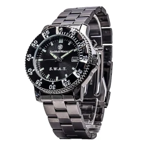 Relógio Smith & Wesson S.W.A.T. Tático 40mm, 3 ATM, Fundo da caixa em aço inoxidável, Ponteiros luminescentes, Luz de fundo, Relógio tático, Quartzo de precisão, Resistente a riscos – SWW-45M