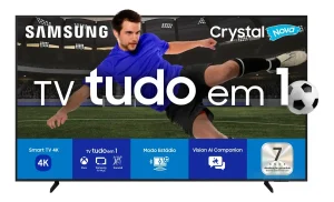 Smart TV 85″ 4K Samsung U8600F Crystal HDR, 4K IA Upscaling, Tizen, Alexa, TV Plus e Xbox Gaming – UN85U8600FGXZD