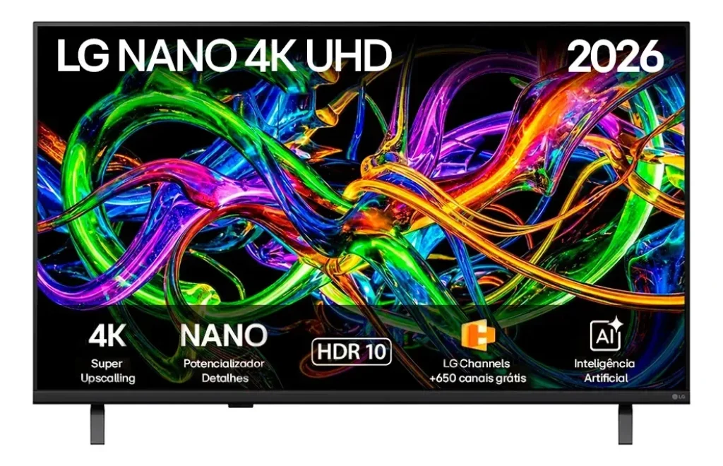 Smart TV LG 50'' 4K Ultra HD NANO AI UN85 - Canais grátis, Processador Alpha 7 AI, 4K Super Upscaling, HDR10 Pro, Nano Detail Enhancer, WebOS 26 - 50UN85CBPSA