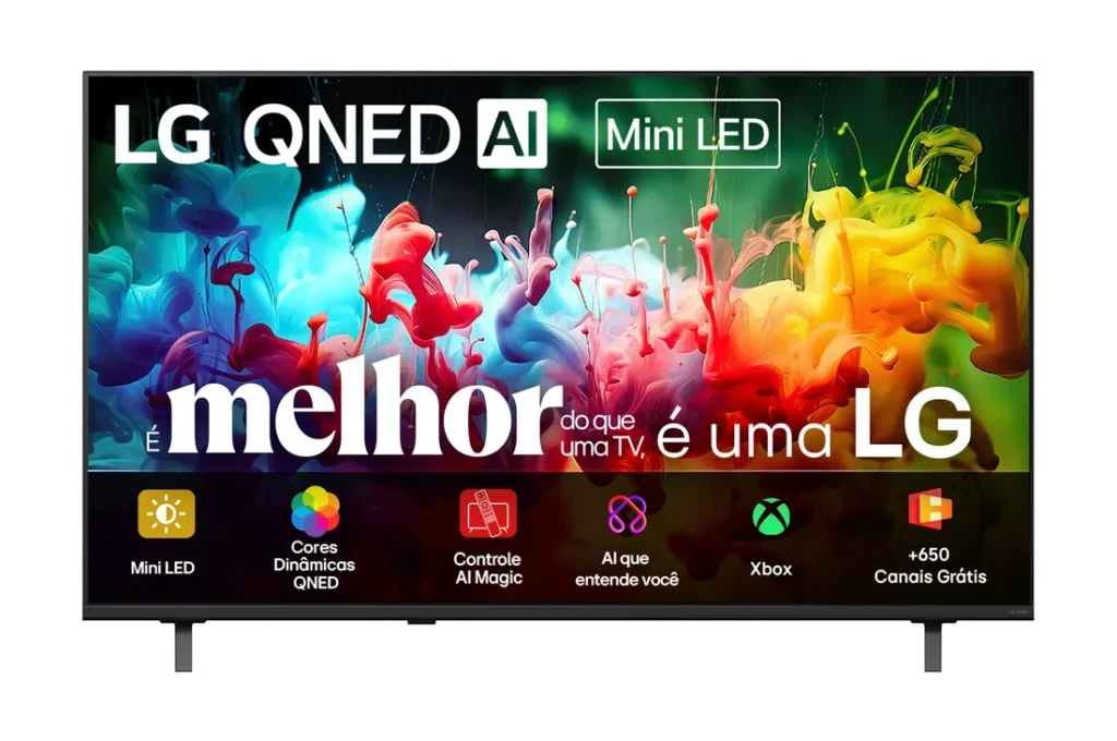 Smart TV 75" LG 4K Ultra HD QNED Mini LED (2026) - Processador AI Alpha 7 Ger9 AI, Dynamic QNED Color, Canais grátis, Xbox, WebOS 26, Virtual AI Sound - 75QNED70BSA