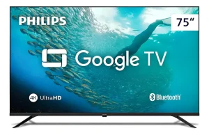 Smart TV Philips 75” 4K UHD LED Séries 7019 Google TV Dolby Vision • Atmos HDR Bivolt – 75PUG7019