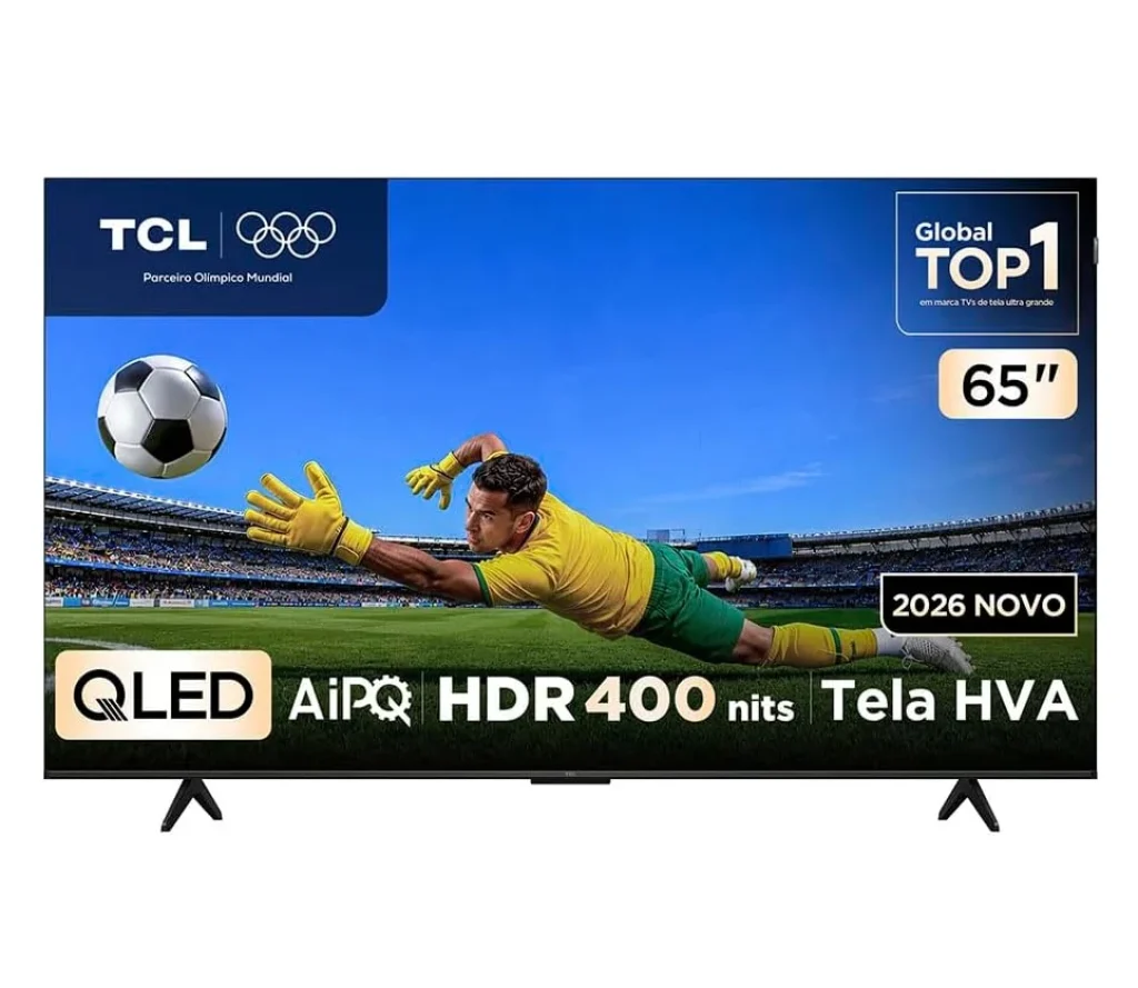 Smart TV TCL 65" 4K UHD QLED P7L 120Hz VRR - Design Slim, Canais grátis, Tela HVA, HDR 10+, HLG, Google TV, TCL AI, Dolby Vision e Atmos - 65P7L