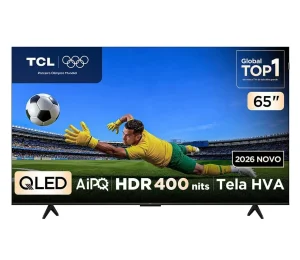 Smart TV TCL 65″ 4K UHD QLED P7L 120Hz VRR – Design Slim, Canais grátis, Tela HVA, HDR 10+, HLG, Google TV, TCL AI, Dolby Vision e Atmos – 65P7L