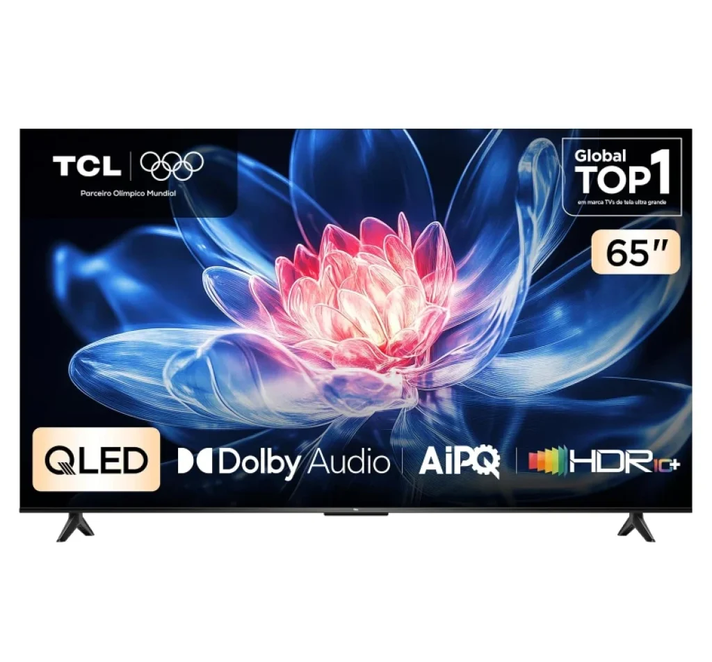 Smart TV TCL Advanced 65" 4K QLED T6C - Canais grátis, Processador AiPQ, Tela HVA HDR 10+ HLG, Google TV, Dolby Vision & Atmos - 65T6C
