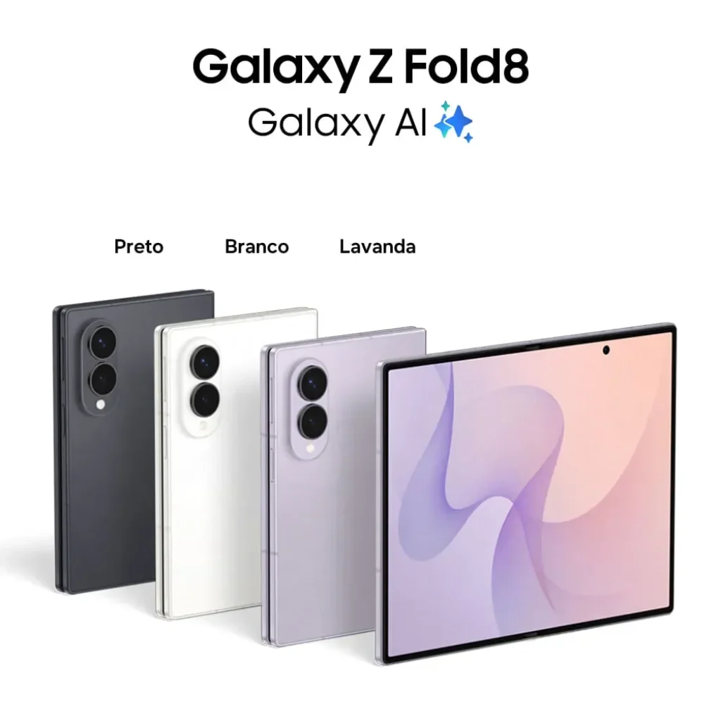 Smartphone Dobrável Samsung Galaxy Z Fold8 512GB, 12GB RAM, Tela 7.6", Snapdragon 8 Elite Gen 5, Câm. Traseira 50+50MP Frontal 10MP Preto - SM-F971BZKXZTO