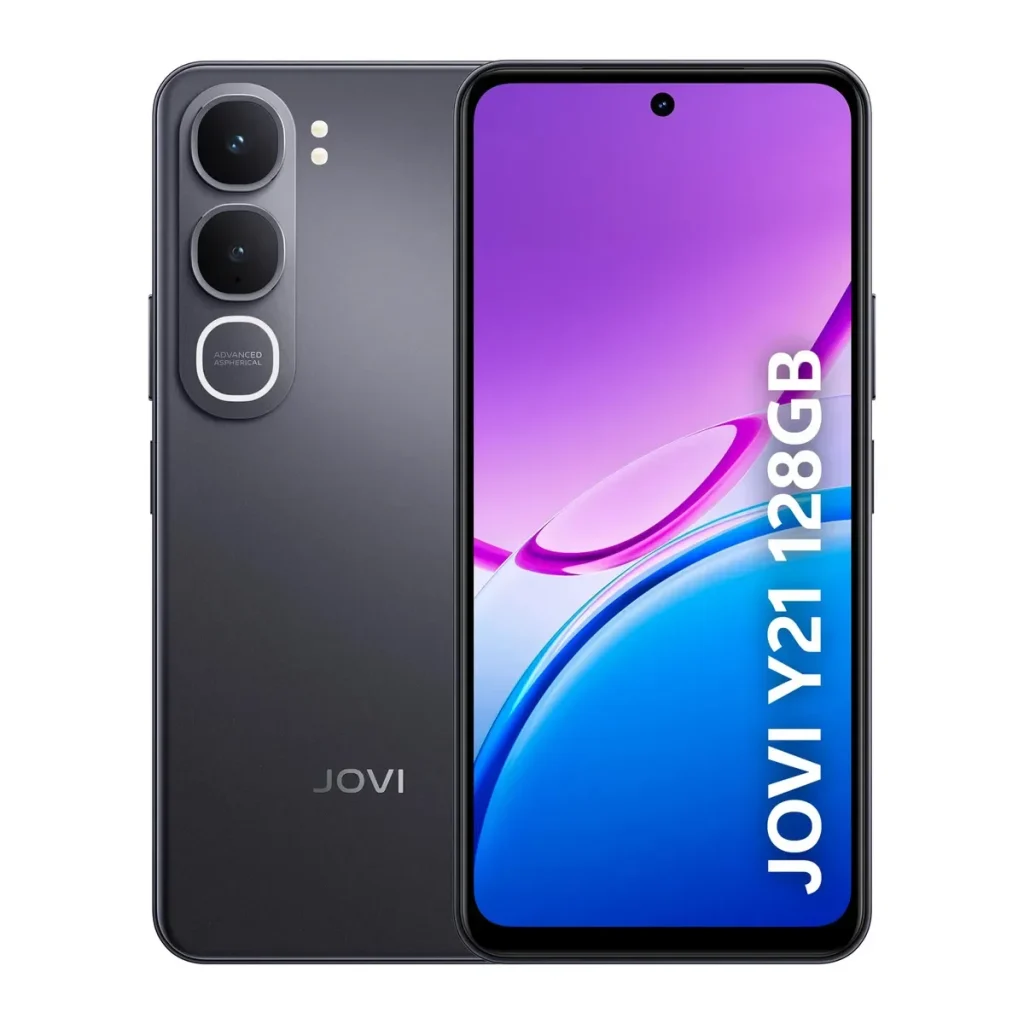 Smartphone Jovi Y21 128GB 4G NFC – 4GB RAM (+4GB Expansível), 6.68″ HD+ 90Hz, Unisoc T612 Octa-Core, Câmera 50MP, Bateria 6500mAh, IP68 – J2503