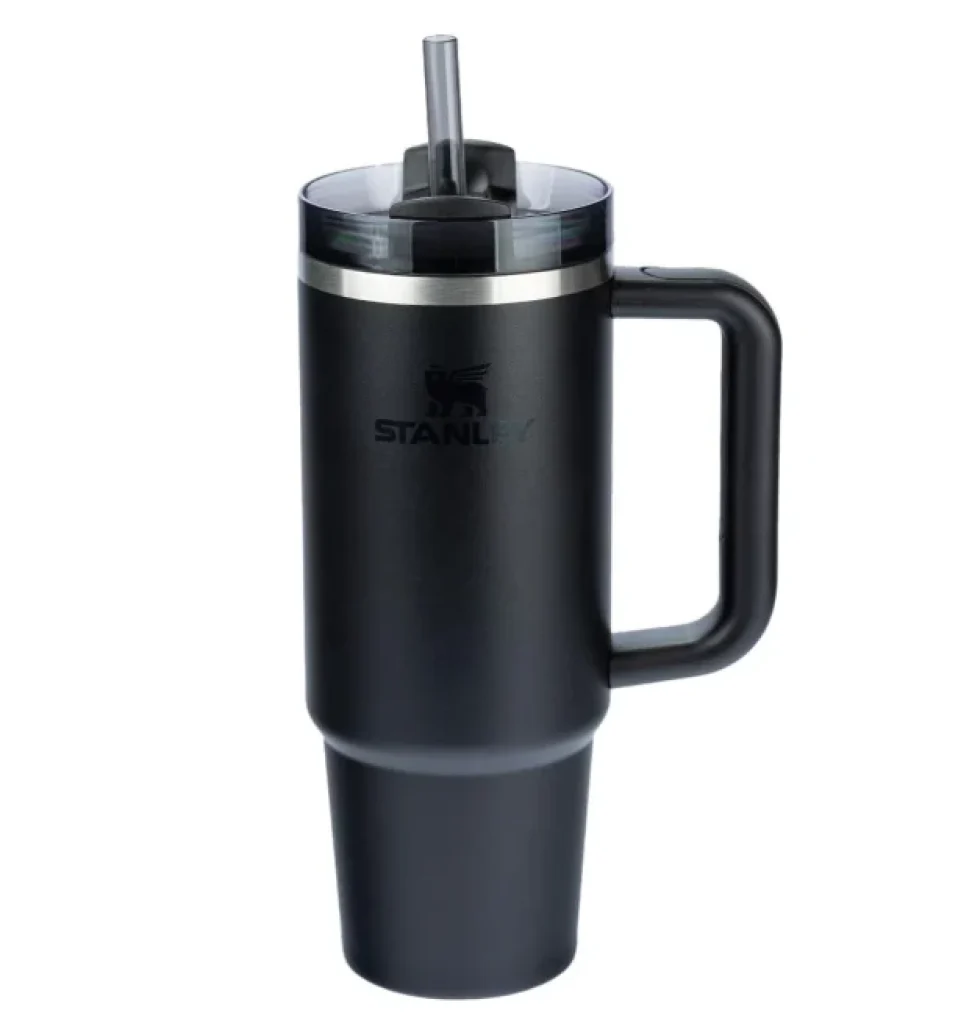 Copo Stanley Quencher H2.0 FlowState 887ml – Copo de aço inoxidável com tampa, isolamento a vácuo, para água, chá gelado, café, smoothies e muito mais, Black 2.0