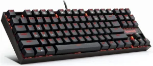 Teclado Mecânico Gamer Redragon Kumara, Anti-Ghosting, LED Vermelho, Switch Outemu Brown, ABNT2, Preto – K552-2 (PT-BROWN)